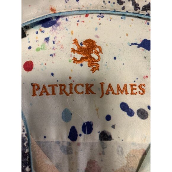 Patrick James Artsy Paint Slatter Button Down Shirt Size M - Picture 4 of 9